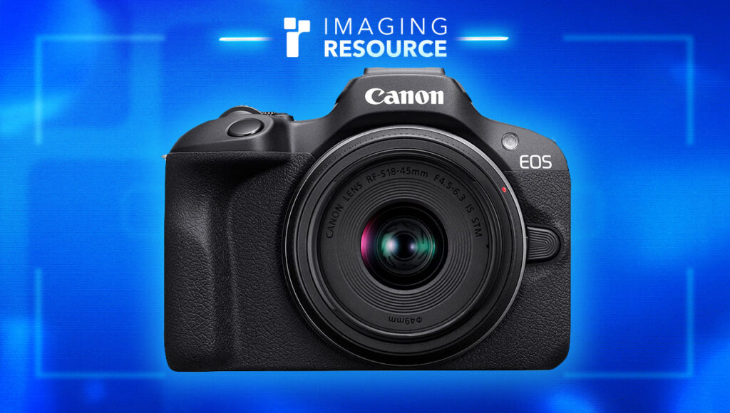Imaging Resource blog post banner with a stock image of the Canon EOS R100 camera