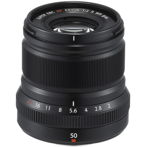 Fujifilm XF 50mm f/2 R WR compact portrait prime lens for X-mount with weather-sealed construction
