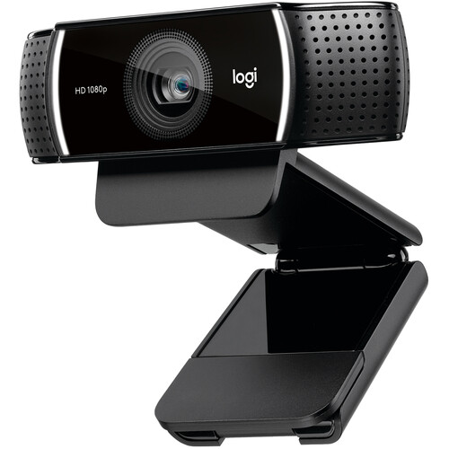 Logitech C922x Pro Stream Webcam with 1080p/30fps resolution, adjustable tripod mount, and dual stereo microphones for budget-friendly streaming